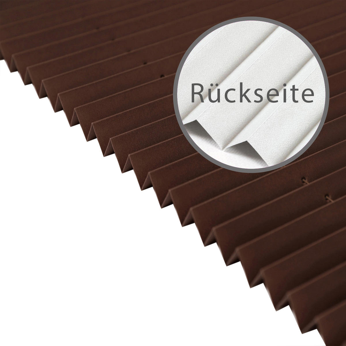 PLISSEE Thermo Basic 75 x 210cm Klemmfix ohne Bohren - Dunkelbraun, Textil (75/210/210cm) - Deco-Raum