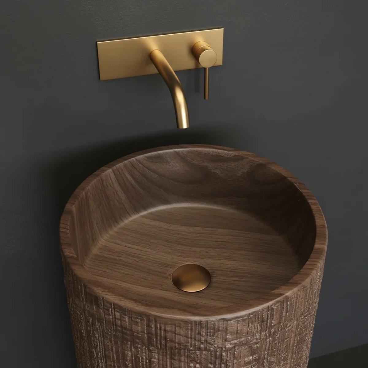 STANDWASCHBECKEN Rea Rossana - Braun, Kunststoff (39.5/85.5/39.5cm) - REA