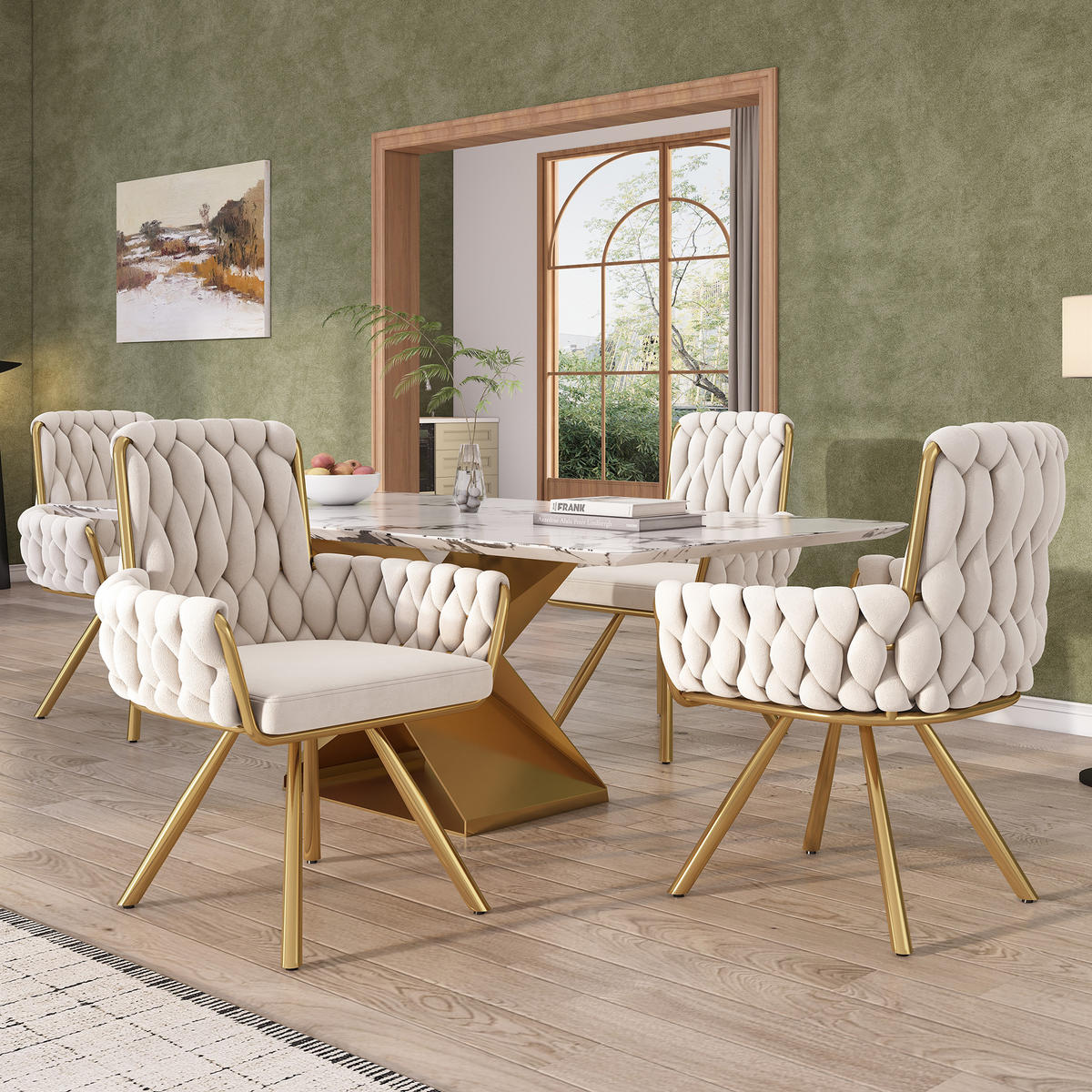 ARMLEHNSTUHL-SET DE-35693 6 Stück mit Drehfunktion Beige - Beige, Metall (50/87/50cm) - ComfortXL