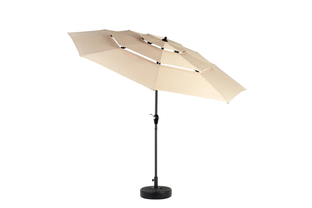 SONNENSCHIRM Doppel Rechteck khaki - Beige, Metall (294/294cm) - ComfortXL