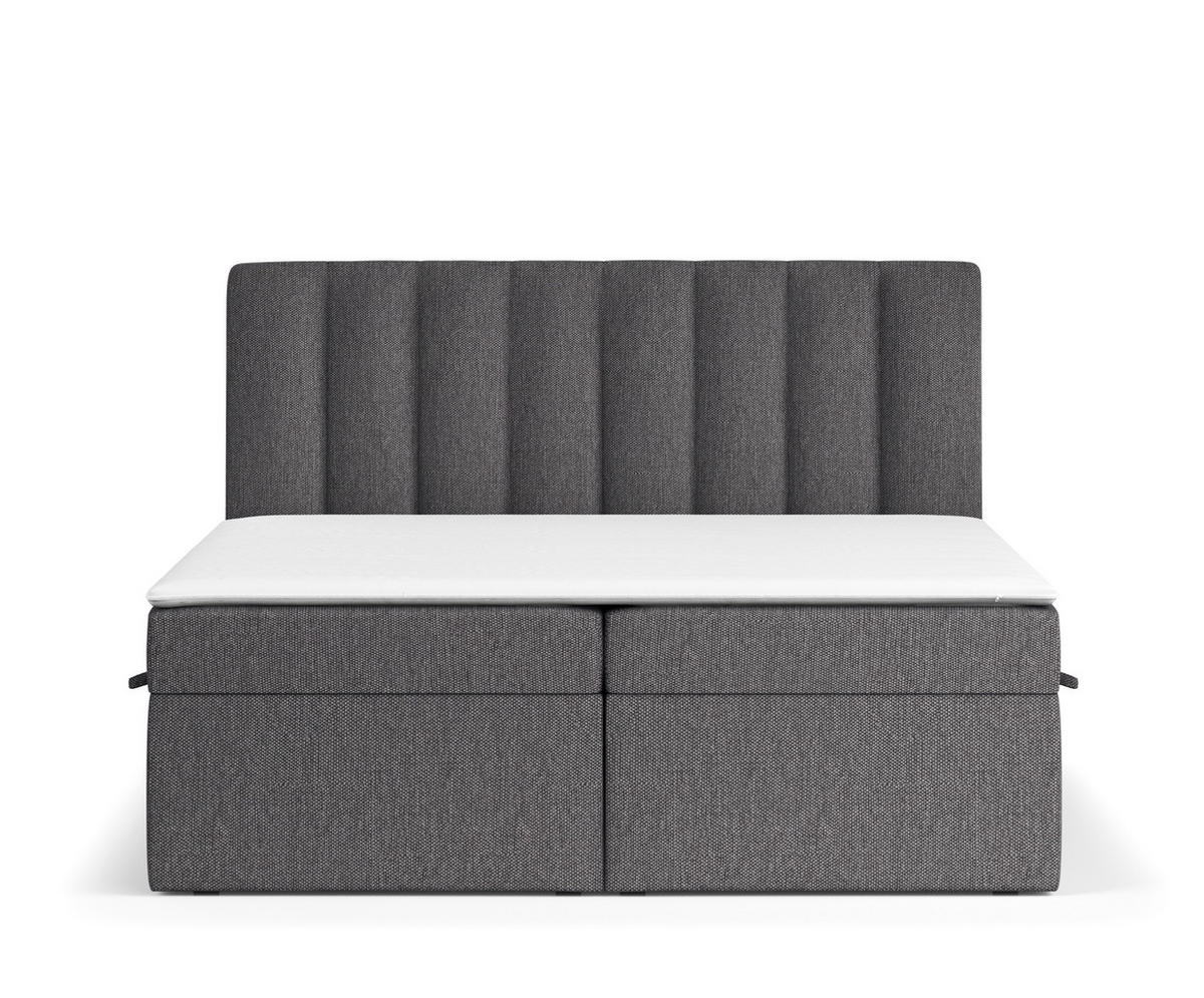 BOXBETT Novento Anthrazit 160/200 cm mit Matratze und Topper - Anthrazit/Schwarz, Holz/Holzwerkstoff (160/200cm) - Maison de Reve