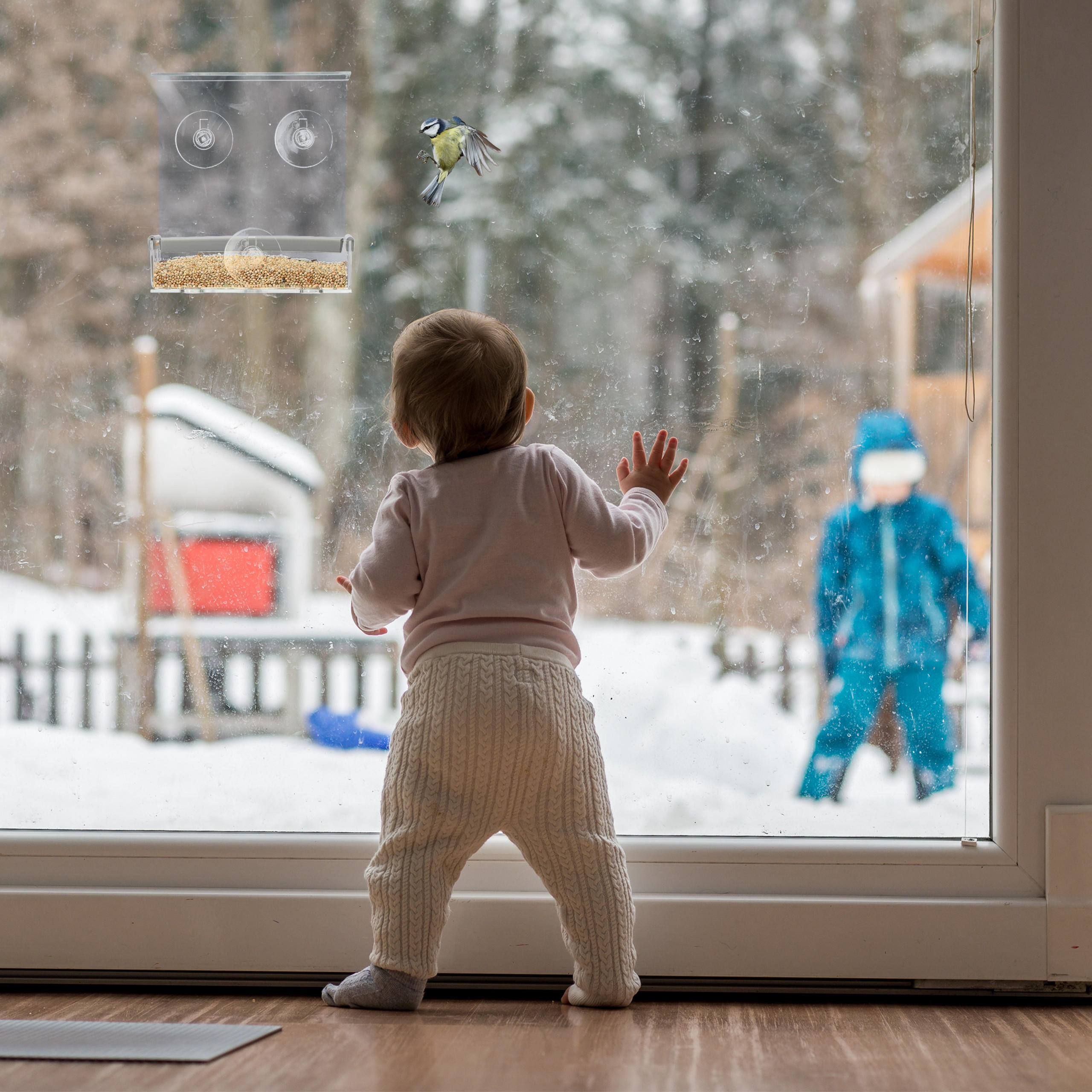 VOGELFUTTERHAUS - Transparent, Kunststoff (15/16.5/7.5cm) - Relaxdays