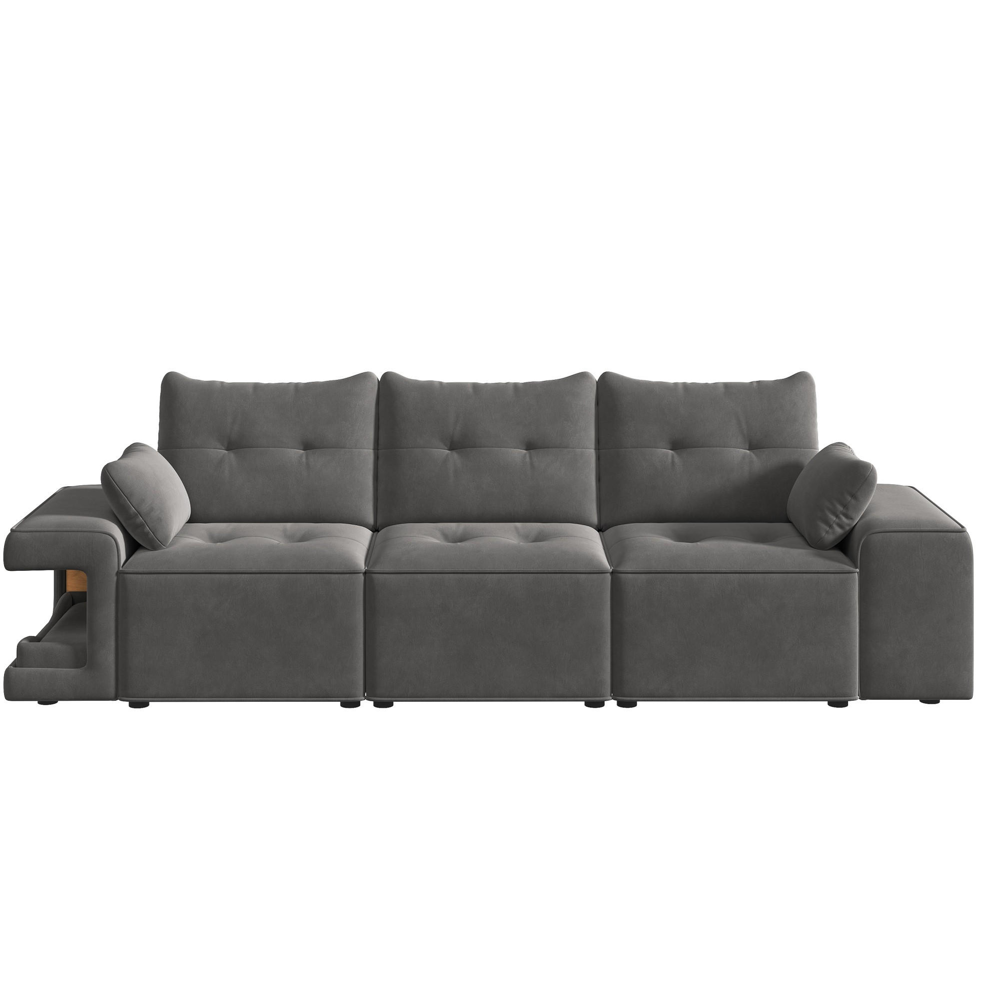 Redom 3-Sitzer-Sofa Grau 229.5x84x78 cm