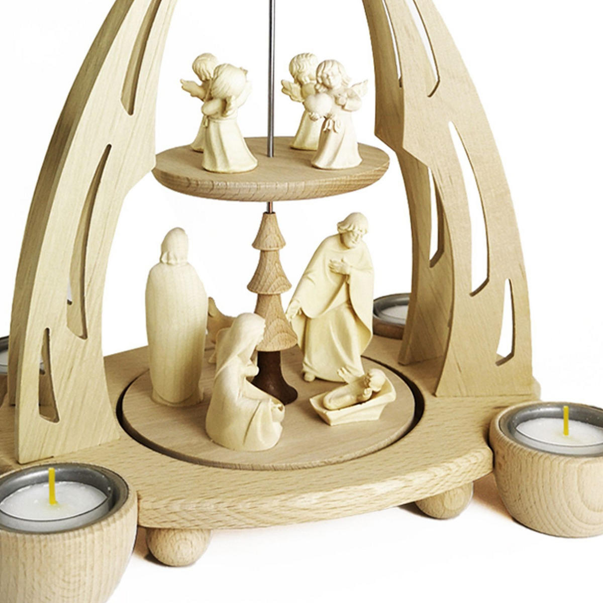 PYRAMIDE Heilige Familie 20/24/35 cm - Multicolor, Holz (0.1/35/0.1cm) - Dekoteam24