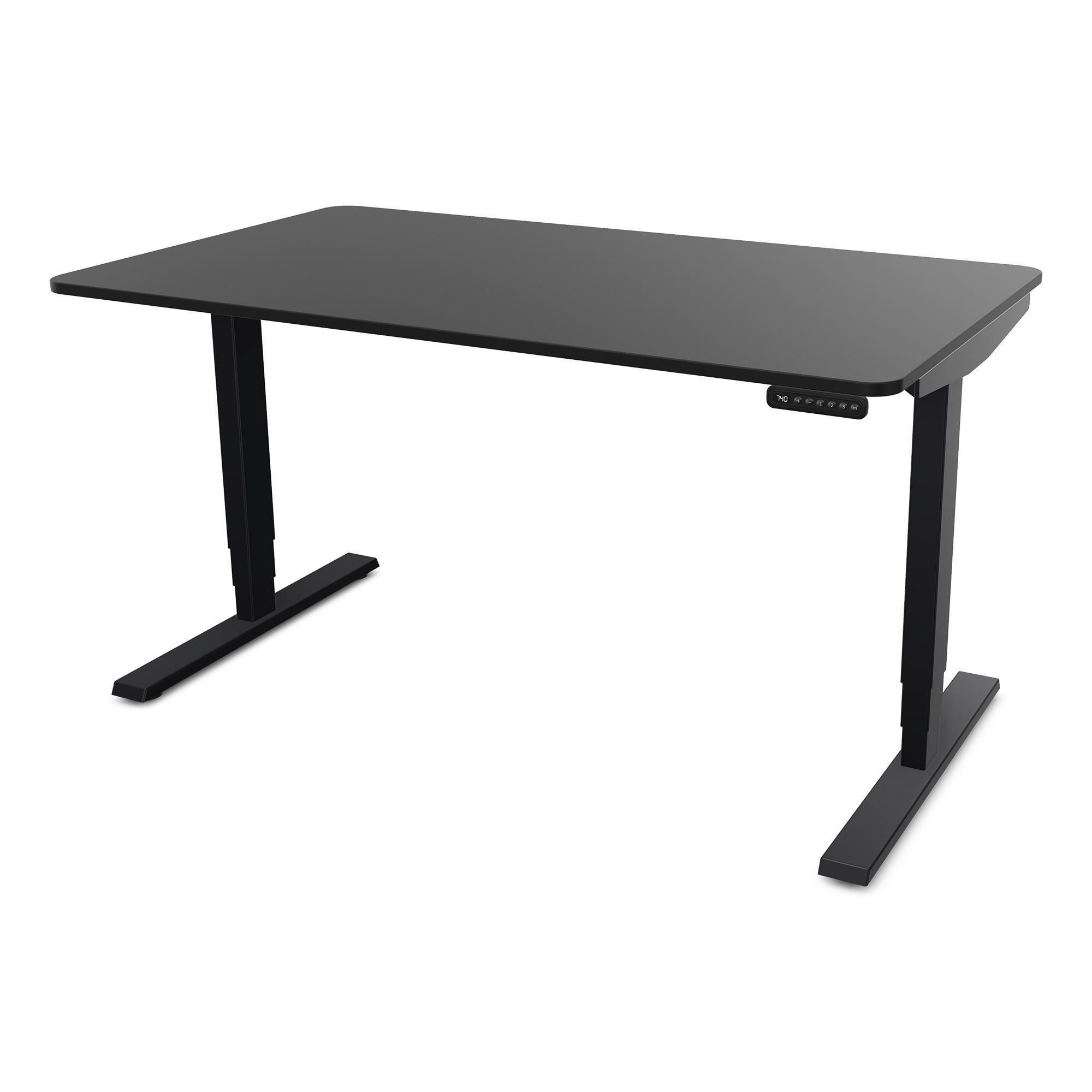 SCHREIBTISCH Elektrisch höhenverstellbarer Schreibtisch Y-Line Curved Schwarz Schwarz 140/70/62-127cm - Schwarz, Holzwerkstoff/Metall (70/140/127cm) - ASSMANN