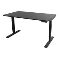 SCHREIBTISCH Elektrisch höhenverstellbarer Schreibtisch Y-Line Curved Schwarz Schwarz 140/70/62-127cm - Schwarz, Holzwerkstoff/Metall (70/140/127cm) - ASSMANN