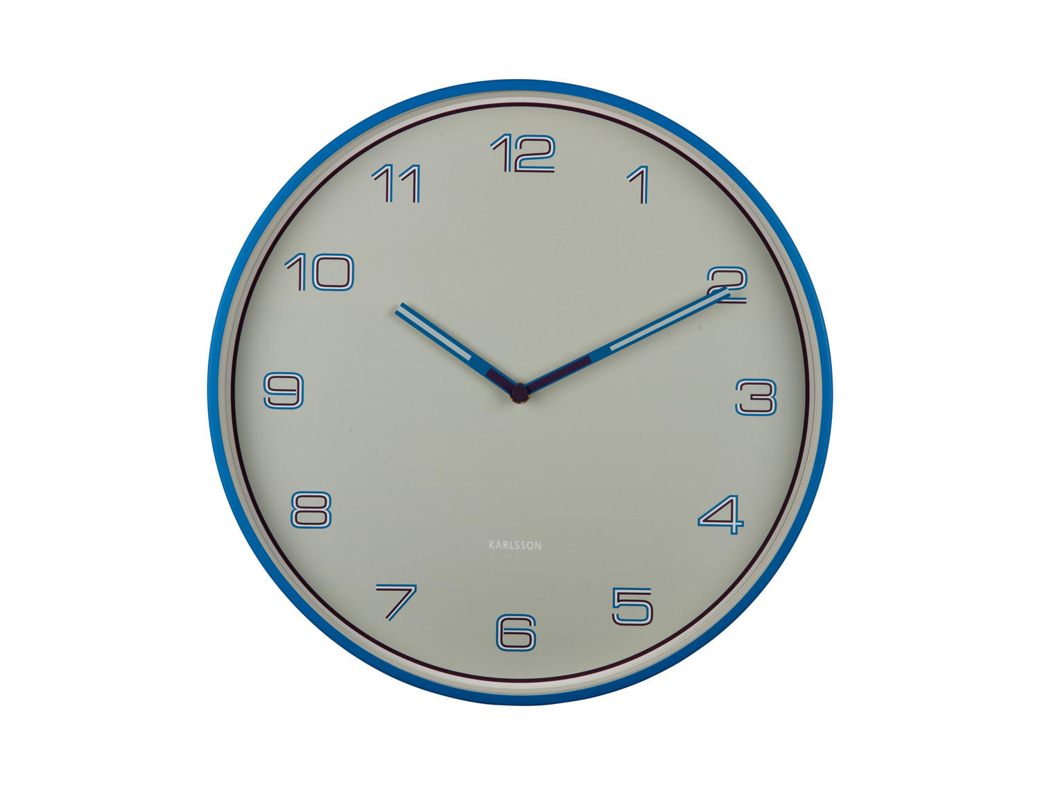 WANDUHR Lined Numbers Ø40 cm - Blau, Metall (40/1/40cm) - Karlsson