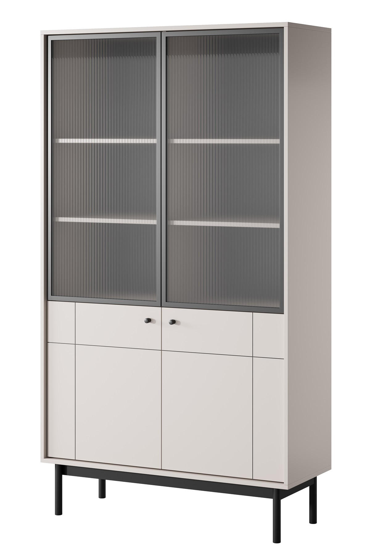 VITRINE Kaschmir WT104 Japandi Stil - Beige, Holzwerkstoff (103.4/184.6/39cm) - Sepro Meble
