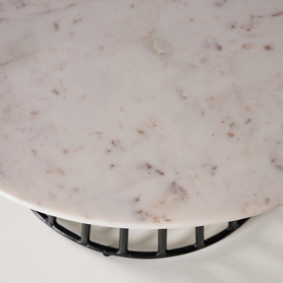 COUCHTISCH - Marmor Weiß / Schwarz - Schwarz/Weiß, Naturmaterialien (60/60/45cm) - home24