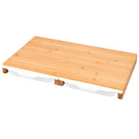 SCHNEIDEBRETT, mit 2 Auffangschalen, Bambus - Braun, Holz (49.5/28.5cm) - bremermann