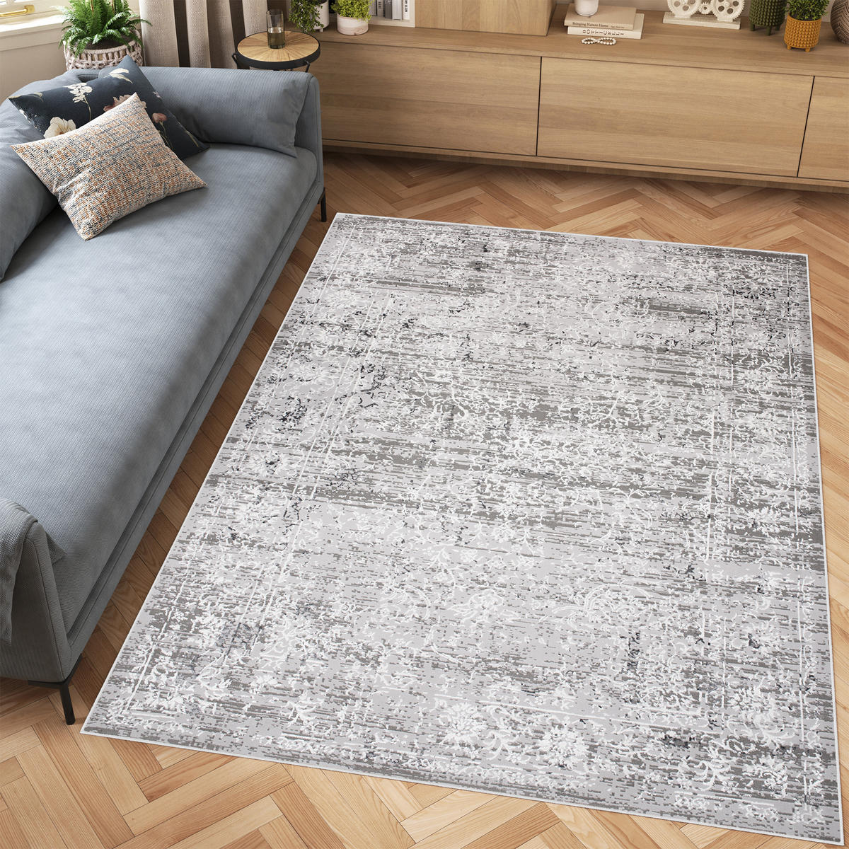 TEPPICH HERA Grau 80/150 cm - Grau, Textil (80/150cm) - Tapiso