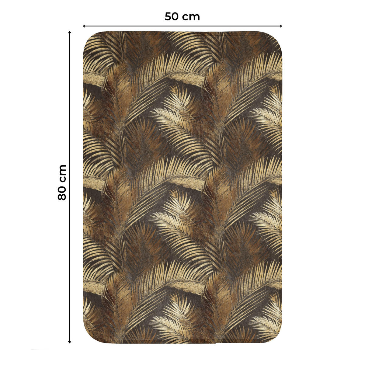 WC PŘEDLOŽKA Tropical - Listy - zlaté 50x80 cm - zlatá, textil/plast (50/1cm) - OnlyWow