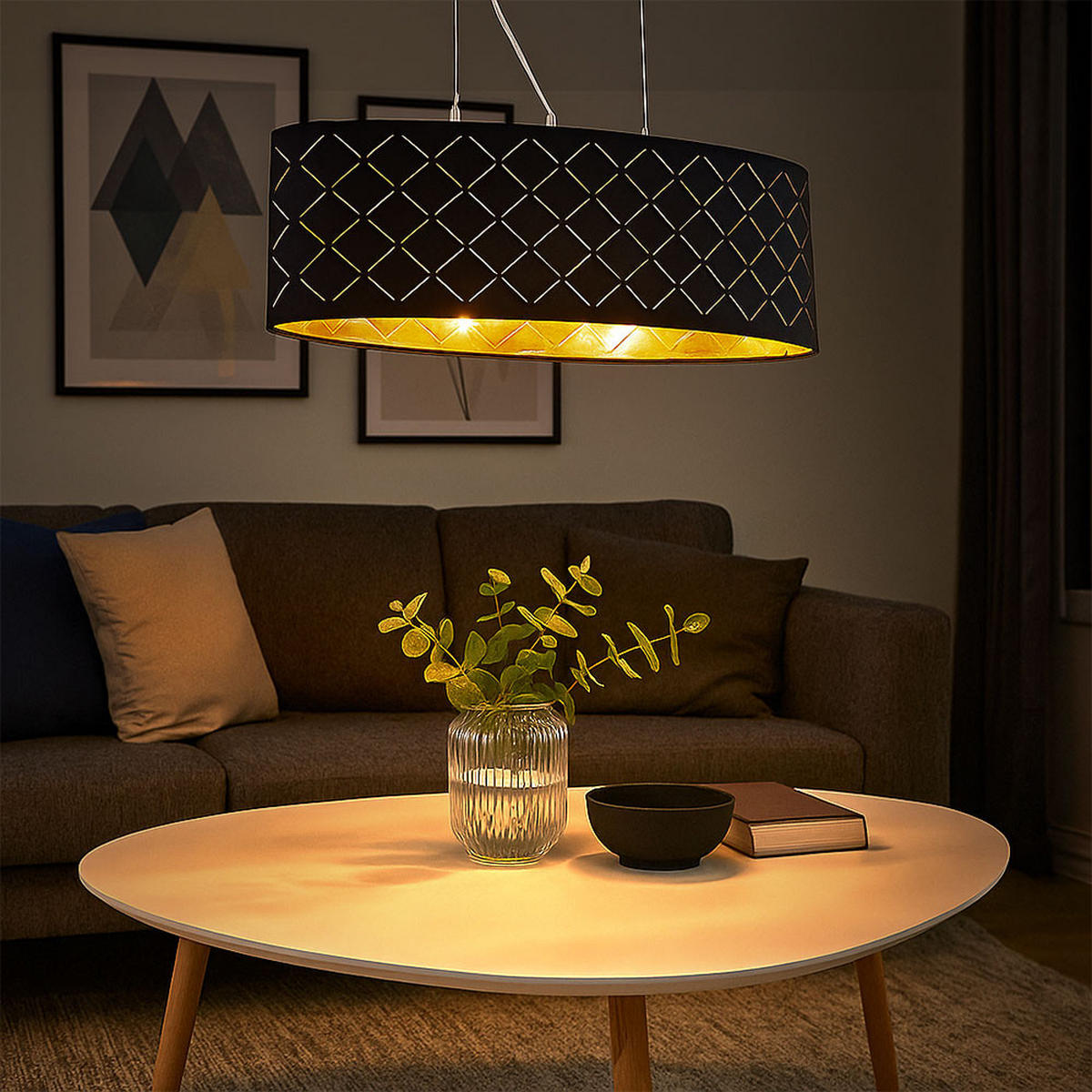 LED HÄNGELEUCHTE Clarke Schwarz Metall - Schwarz, Metall (65/25/140cm)