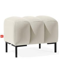 SITZHOCKER Polsterhocker PECCO, Veloursstoff - Blau/Schwarz, Holz/Textil (60/50/50cm) - KONSIMO®