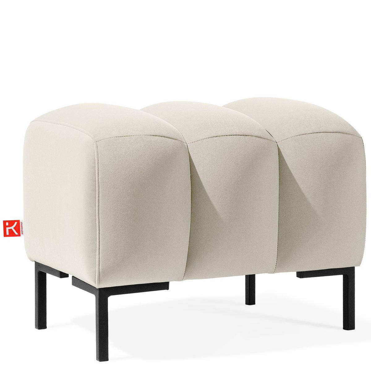 SITZHOCKER Polsterhocker PECCO, Veloursstoff - Blau/Schwarz, Holz/Textil (60/50/50cm) - KONSIMO®