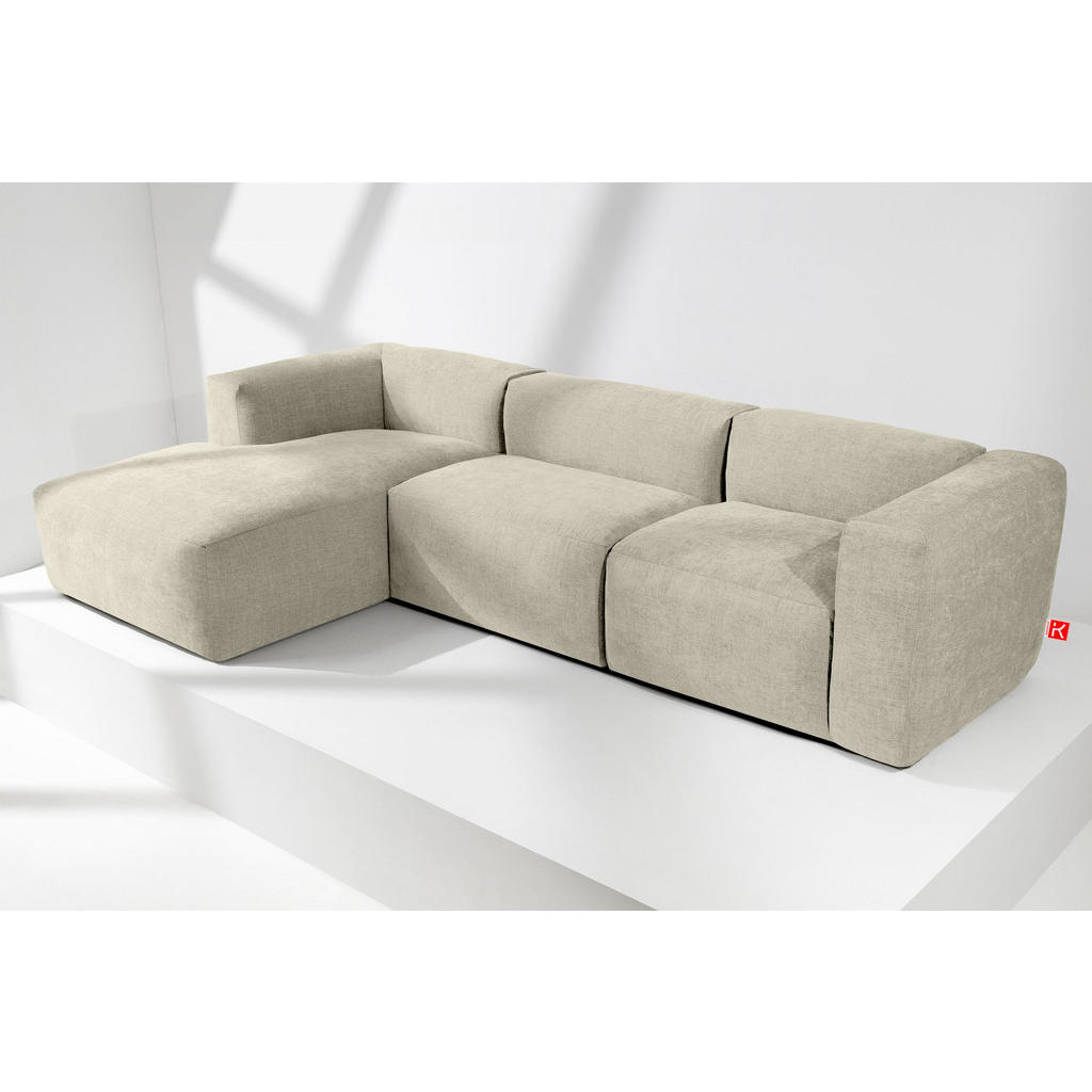 Thumbnail - Konsimo® Eckmodulsofa-Links, Ecru, Textil, einzeln stellbar,Freiform, 297x180 cm, Wohnzimmer, Sofas & Couches, Wohnlands...