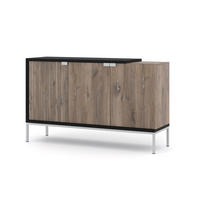KOMMODE Flagstaff Eiche, Schwarz 143/87/42 - Schwarz, Holzwerkstoff (143/87/42cm) - RAUMHIRSCH FURNITURE
