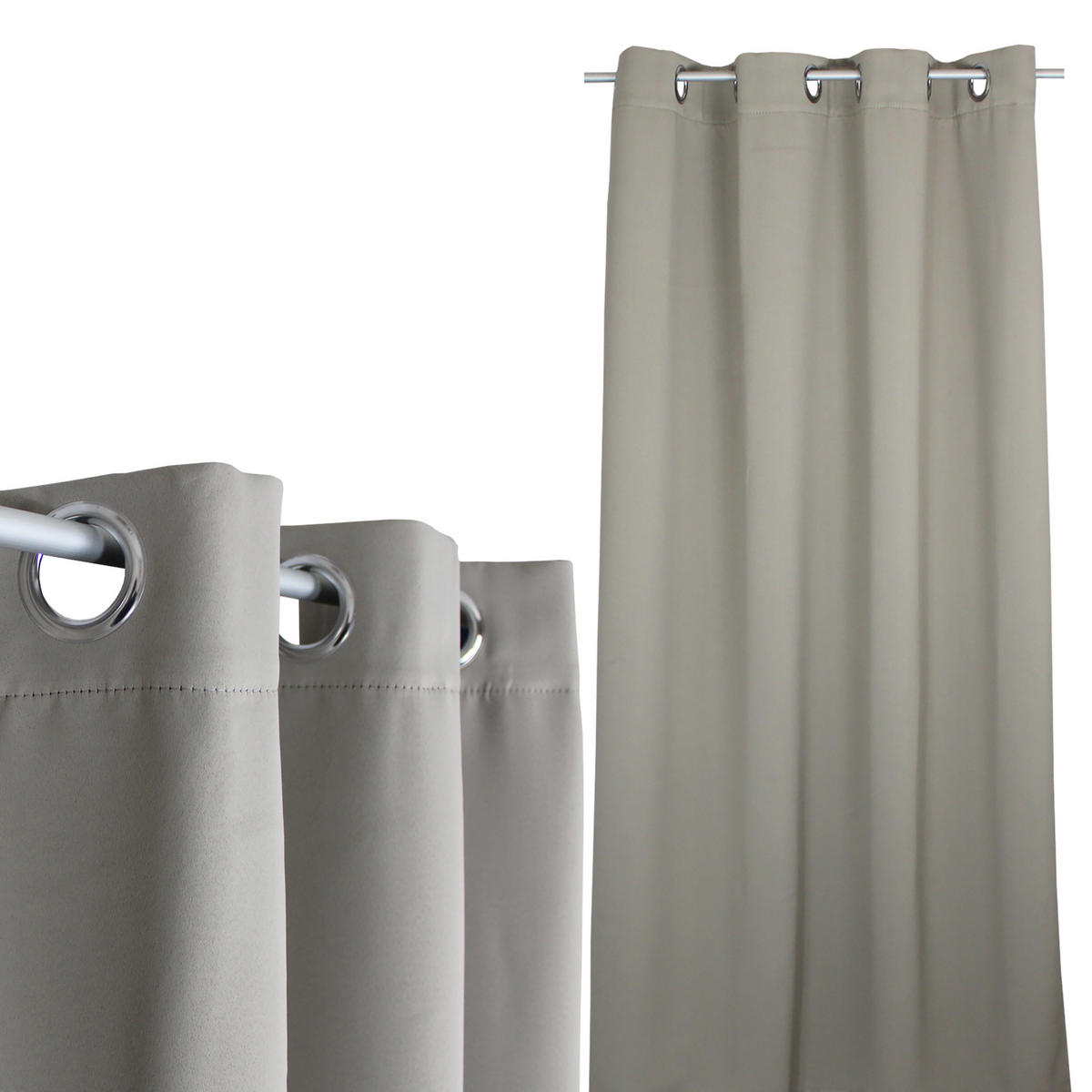 VERDUNKELUNGSVORHANG Ösen 140/175 cm Hell Taupe - Taupe, Textil (140/175cm) - TiborTex