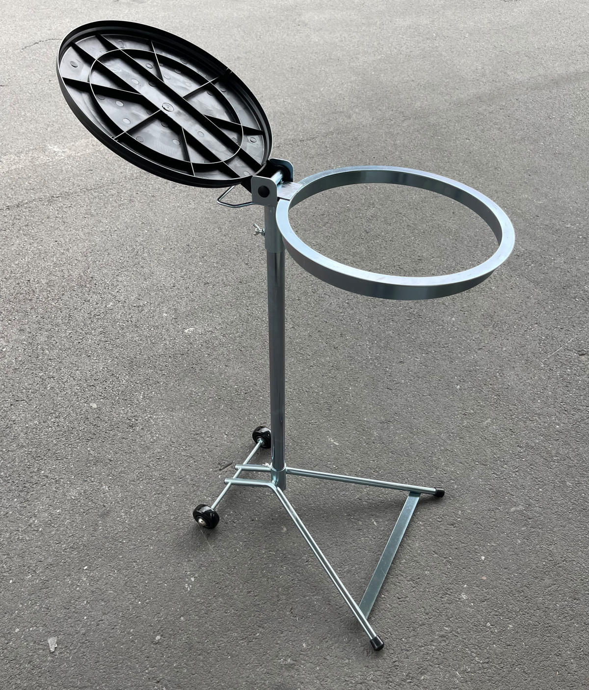 ROLLBARER Müllsackständer mit 2 Rollen verzinkt - Silberfarben, Metall (40/100/40cm) - QUICK STAR