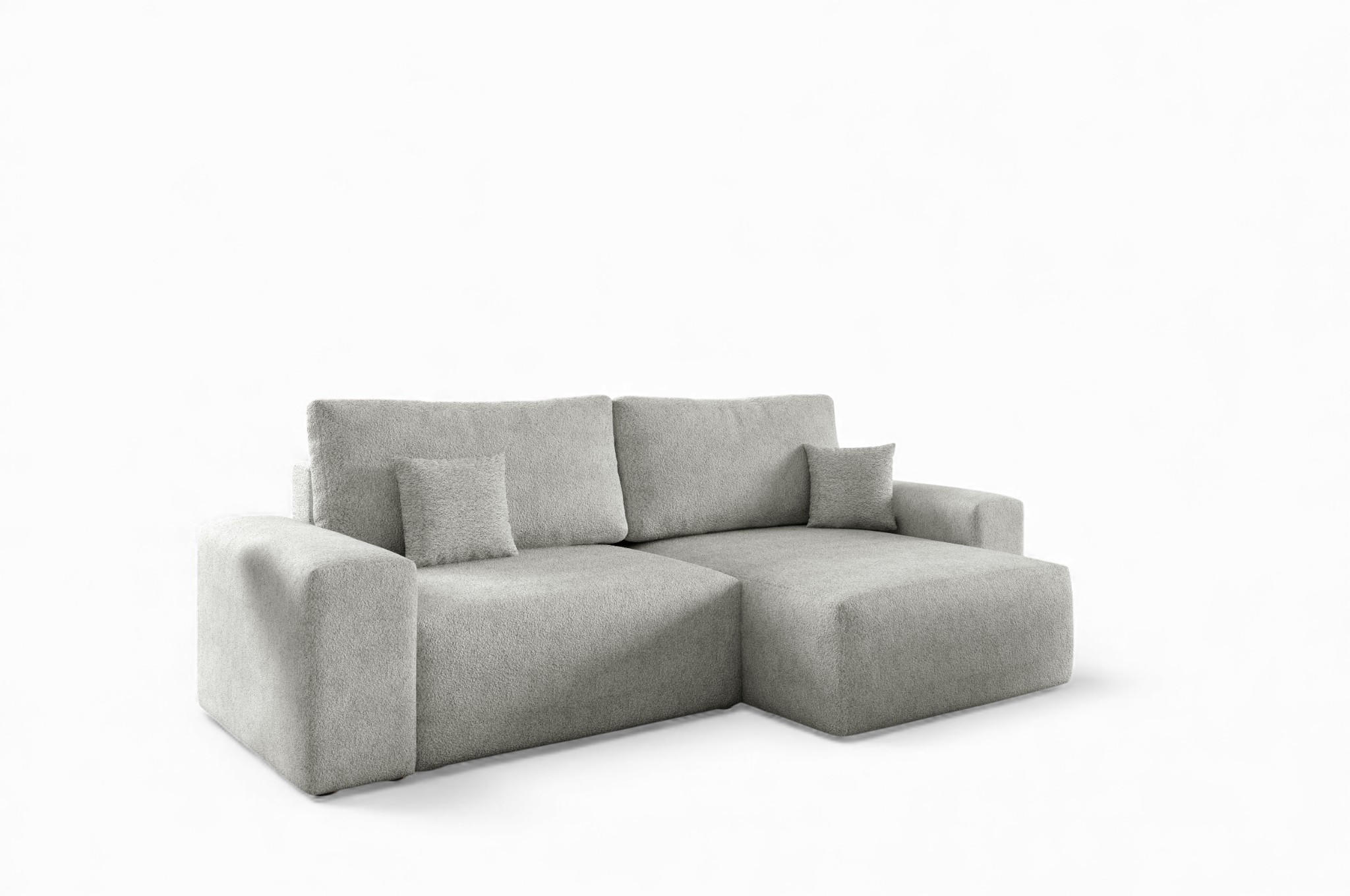 ECKSOFA Arona Xs Mit Schlaffunktion - Hellgrau, Holzwerkstoff/Textil (255/148cm) - Fun Möbel