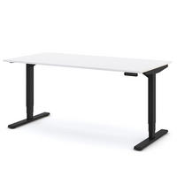 SCHREIBTISCH Elektrisch höhenverstellbarer Schreibtisch Y-Line Signalweiß Schwarz 160/80/62-127cm - Schwarz/Weiß, Holzwerkstoff/Metall (80/160/127cm) - ASSMANN