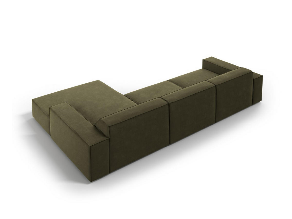 ECKSOFA rechts Jodie aus Samt grün 4 Sitzplätze - Grün, Textil (166/284cm) - Micadoni