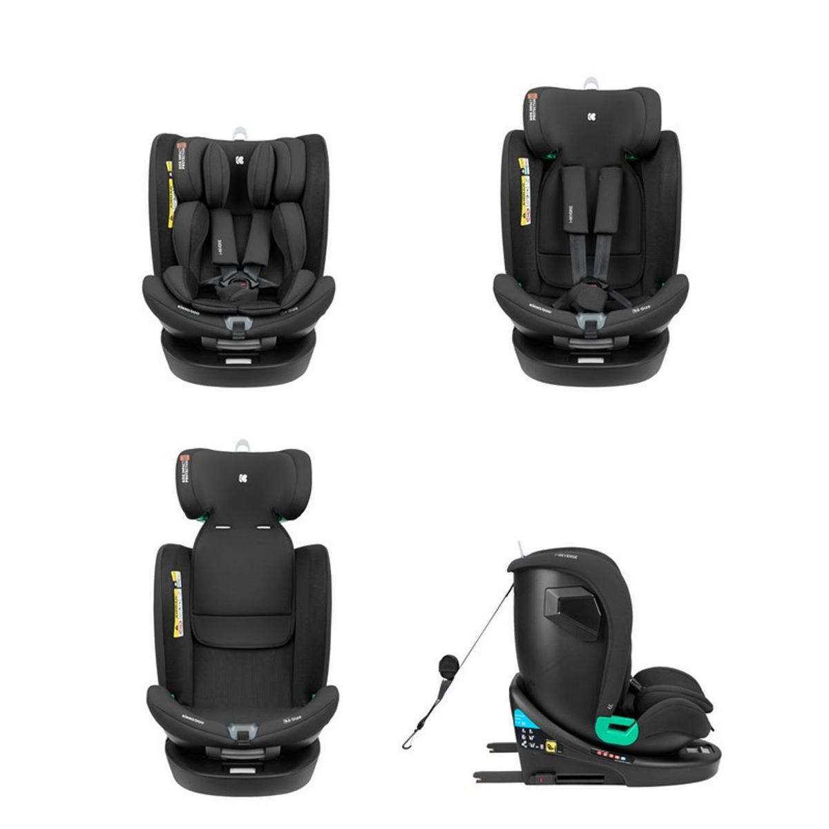 KINDERSITZ i-Reverse i-Size schwarz (40-150cm) Isofix 360-Drehung 5-Punkt-Gurt - Schwarz, Kunststoff (43/55/53cm) - Kikka boo