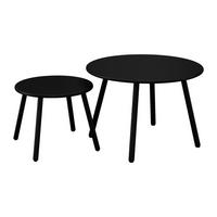 GARTENBEISTELLTISCH 2er-Set - 60 cm x 60 cm - Metall - Schwarz - MIRMANDE - Schwarz, Metall (60/60/34cm) - Vente-Unique