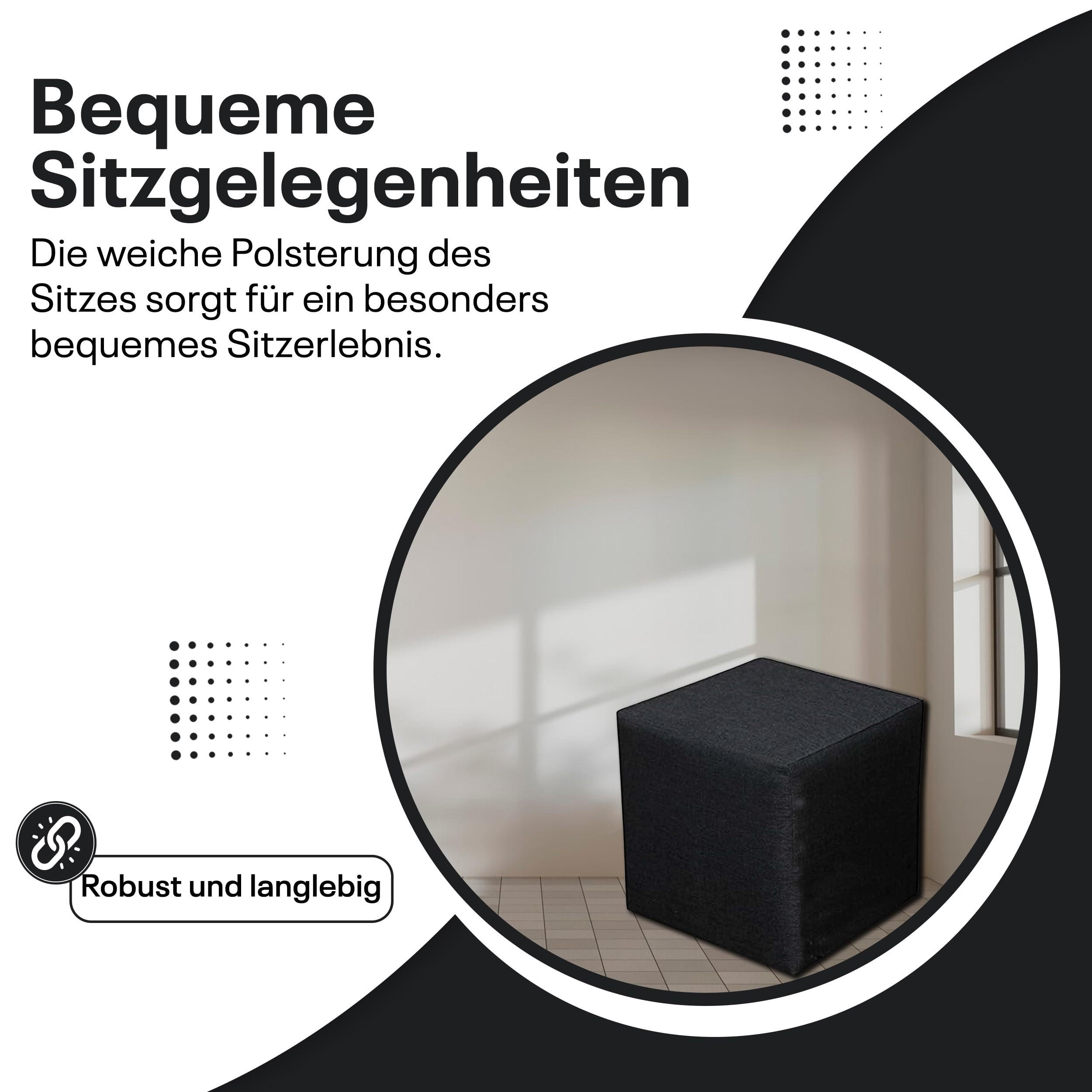 SITZWÜRFEL / Siège Pouf - Graphite, 40X40X40 Cm, Assise Rembourrée, Confortable Pour Salon, Chambre Ou Bureau - Schwarz, Textil (41/41/40cm) - Best For Home