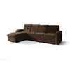ECKSOFA KONGO RBN10, Eckcouch in L-Form mit Schlaffunktion, Farbe: Dunkelbraun, Velourstoff, Ottomane Links - Dunkelbraun, Textil (315/169cm) - O-Sofa