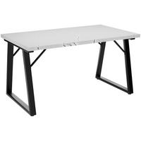 ESSTISCH in Holz, Metall 140/80/75cm - Schwarz/Weiß, Holzwerkstoff (80/140/75cm) - HOMAVO