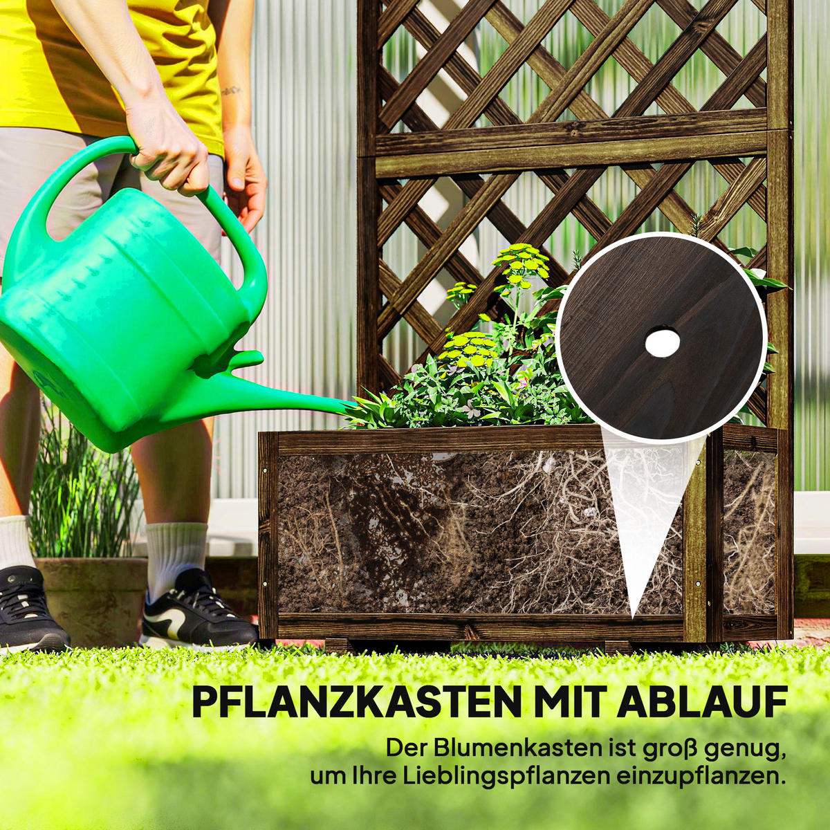 PFLANZENKASTEN, Braun - Braun, Holz (31.5/149.5/72.5cm) - Outsunny