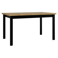 ESSTISCH Alba II M - Schwarz/Eiche Artisan, Holz/Holzwerkstoff (80/140/78cm) - MIRJAN24