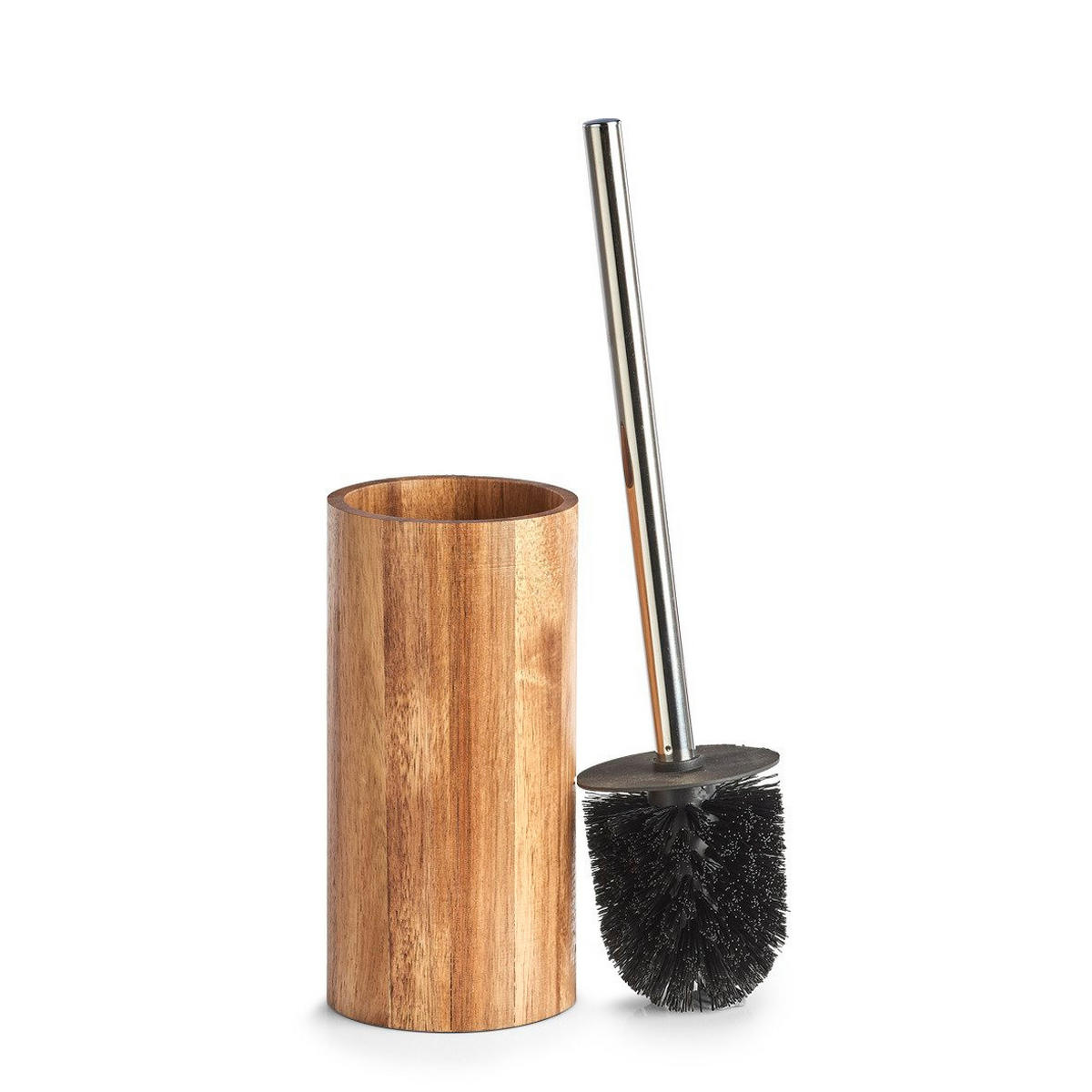 WC-BÜRSTENHALTER aus Akazienholz + WC-Bürste 10/10/36 cm - Braun, Holz (10/36/10cm) - ZELLER