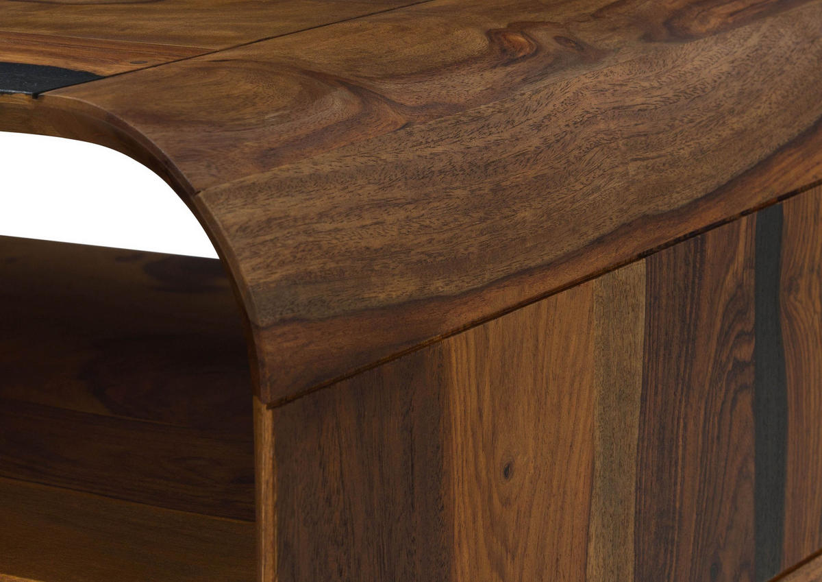 NACHTTISCH Sheesham 50x40x43 dunkelbraun lackiert MAILAND #242 - Dunkelbraun, Holz (50/43/40cm) - Massivmoebel24