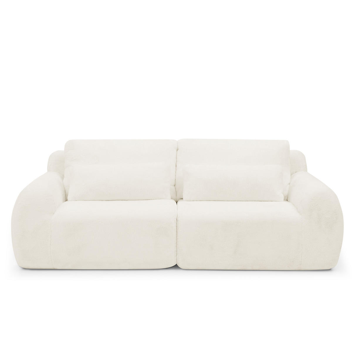 2-SITZER SOFA mit USB-Anschluss und Magazintasche Beige - Beige, Kunststoff (208/81/101cm) - Meubliv
