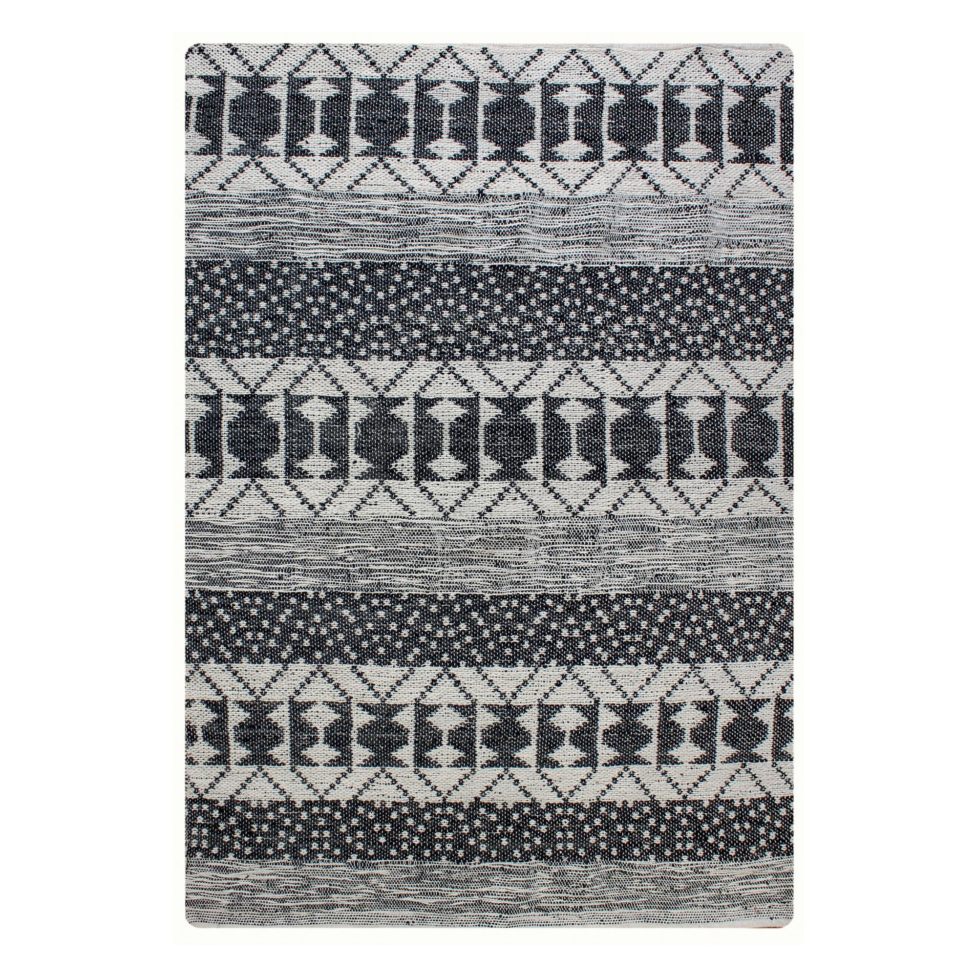 TEPPICH Zambezi elfenbein/brikettschwarz 160 x 230 cm - Weiß, Textil (160/230cm) - The Rug Republic