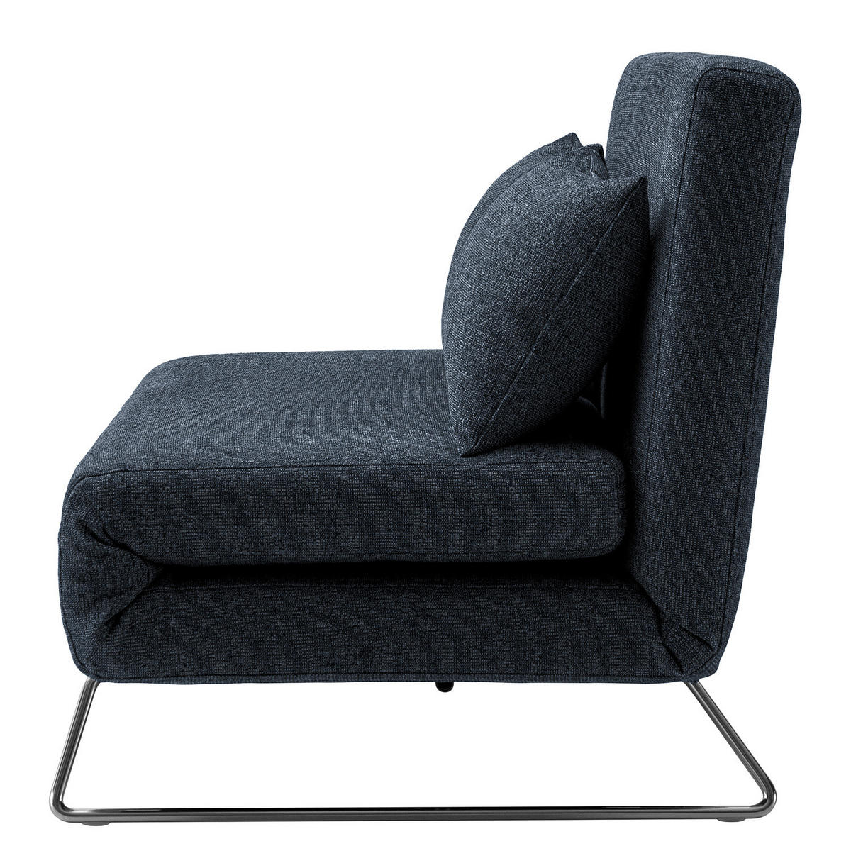 SCHLAFSOFA - Chromfarben/Blau, Textil/Metall (130/85/87cm) - home24