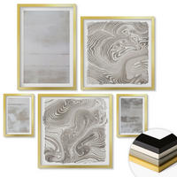 WANDBILDER 5er Set - 50x50 cm & 20x30 cm & 40x60 cm Goldrahmen - Abgenutzte Texturen, moderner Stil - Goldfarben, Kunststoff (40/60cm) - ArtPrintCave
