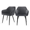 ESSZIMMERSTUHL Samt Anthrazit 2er Set - Grau, Metall (63/80/60cm) - ML-DESIGN