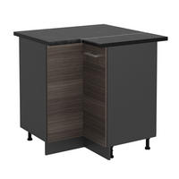 ECKUNTERSCHRANK R-Line Edelgrau 75.6 cm , AP Anthrazit - Anthrazit/Braun, Holzwerkstoff (75.6/81.6/60cm) - Vicco