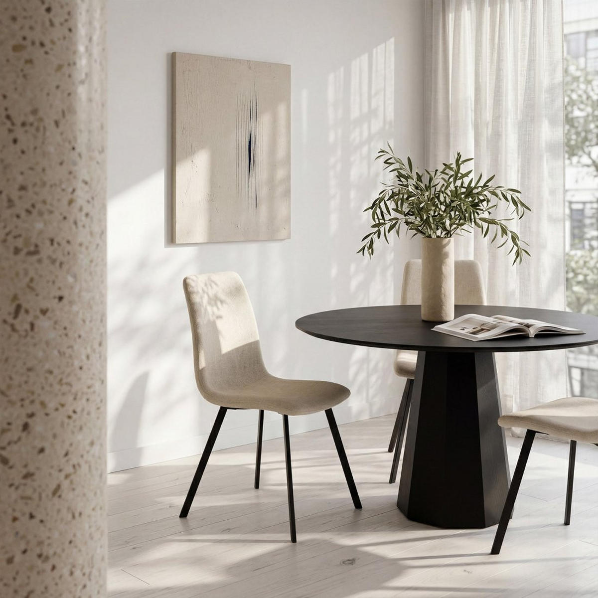 ESSZIMMERSTUHL Maia Beige 43 cm x 87 cm 4er-Set - Beige, Textil (43/87/54cm) - Klast Home