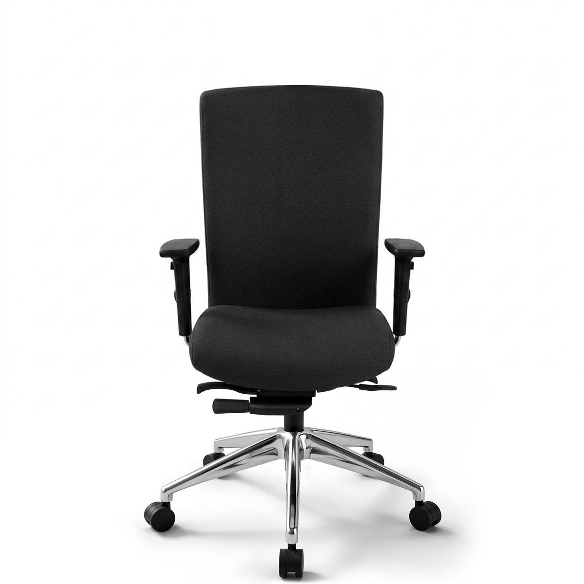 BÜROSTUHL Terox Stoff Schwarz - ergonomisch, 150 kg belastbar, Sitzhöhe 54-66cm - Schwarz, Kunststoff/Textil (65/106/60cm) - Versee