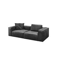 SOFA CARMO Anthrazit Leder - Anthrazit/Schwarz, Leder/Kunststoff (266/68/118cm) - KAWOLA