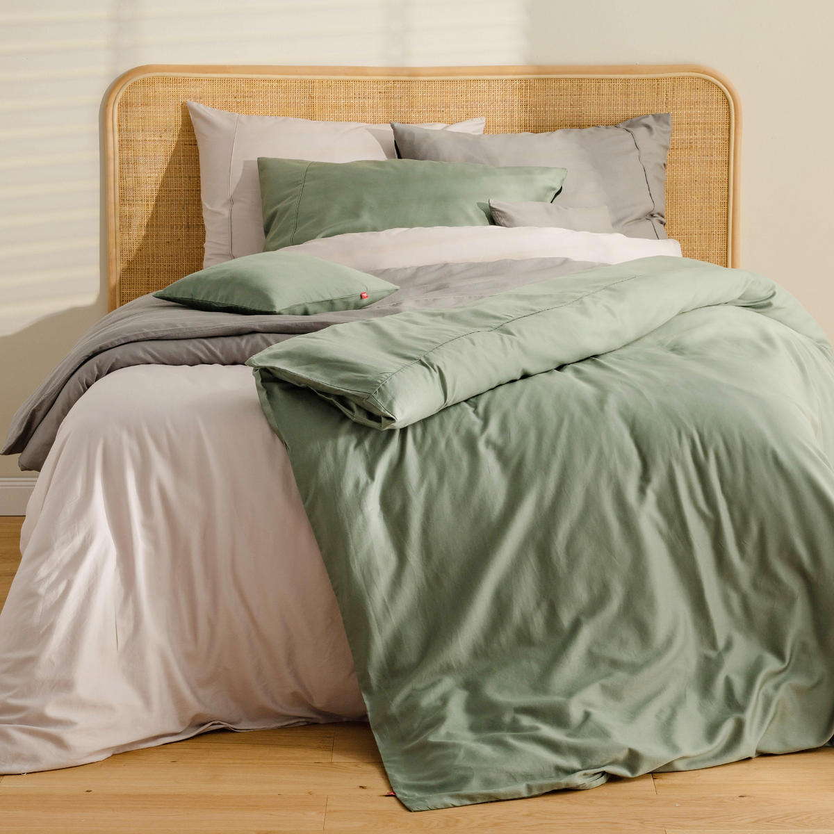 BETTWÄSCHE Satinette - Grau, Textil (140/200cm) - home&you