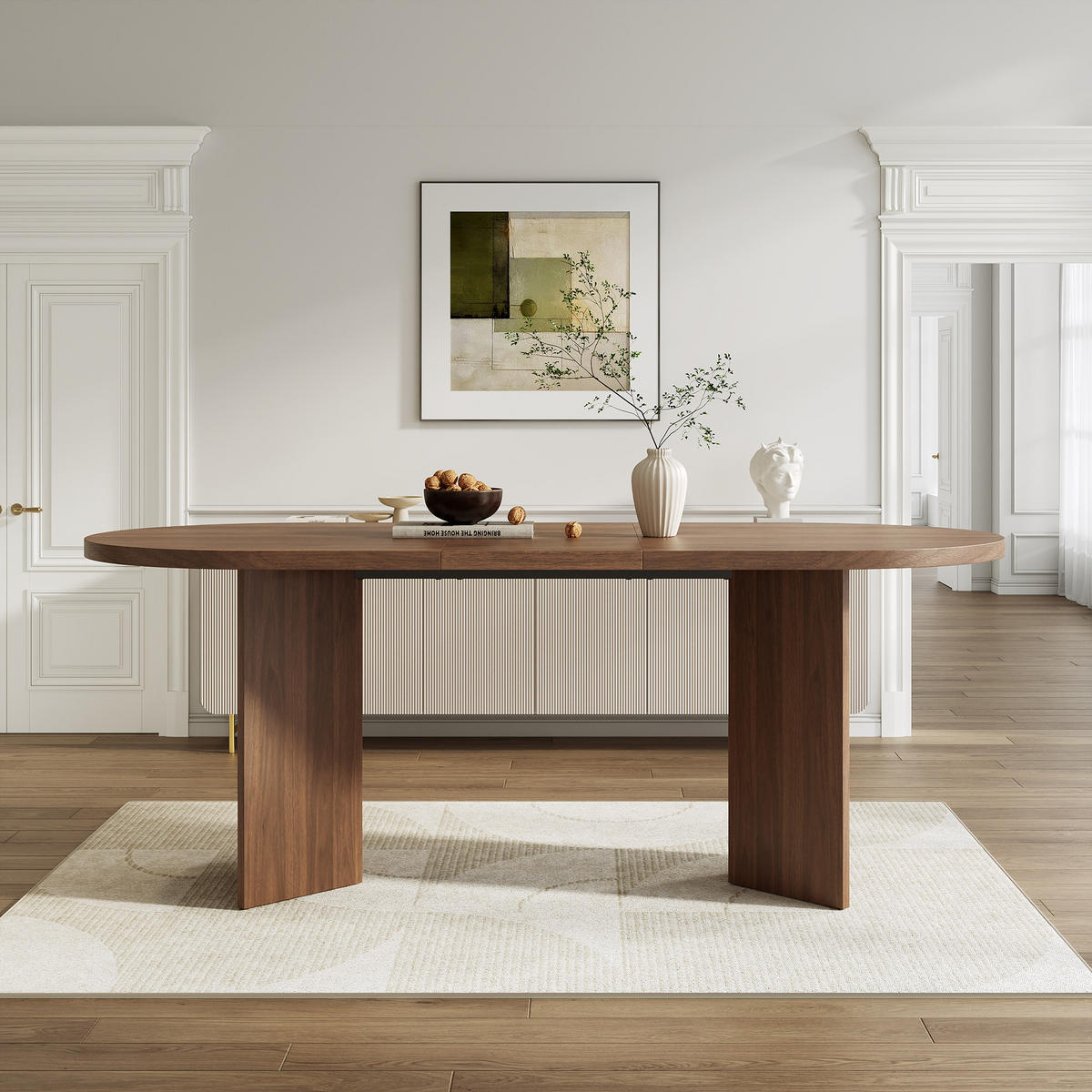 ESSTISCH 200x90cm Nussbaum Abgerundete Ecken Dicke Platte - Walnussfarben, Holzwerkstoff (90/200/75cm) - FLIEKS