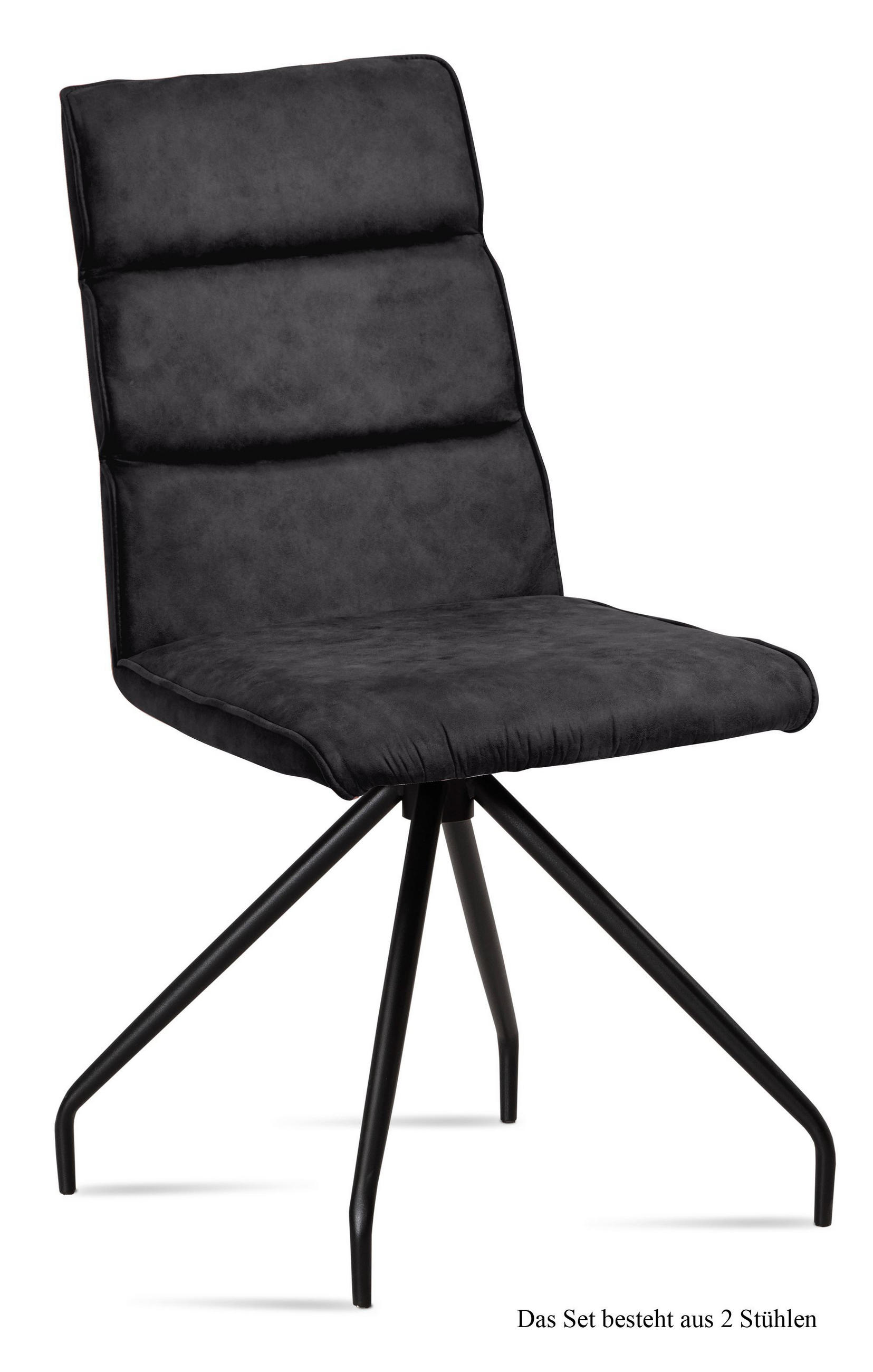 ESSZIMMERSTUHL (2er-Set) Devnet 47x92x60 Schwarz/Anthrazit - Anthrazit/Schwarz, Kunststoff (60/92/47cm) - 58aufmkessel