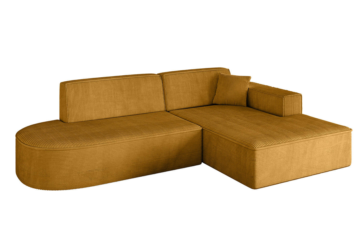 ECKSOFA Ottomane Rechts IREA-L1-v4 - 233x165x72,5 cm Senfgelb - Currygelb/Gelb, Holzwerkstoff/Textil (233/165cm) - ALTDECOR