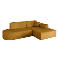 ECKSOFA Ottomane Rechts IREA-L1-v4 - 233x165x72,5 cm Senfgelb - Currygelb/Gelb, Holzwerkstoff/Textil (233/165cm) - ALTDECOR