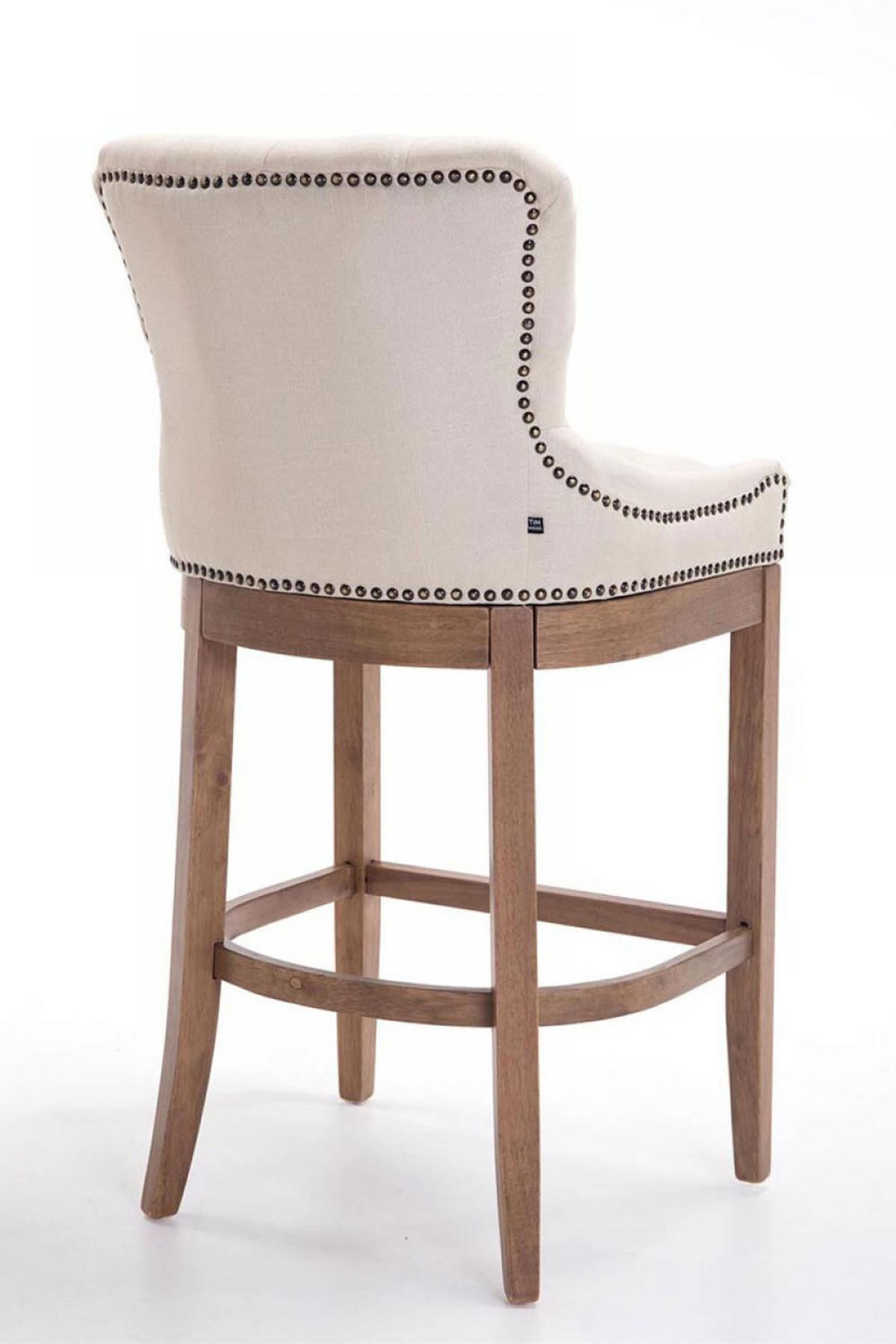 BARHOCKER 2er Set Stoff Creme - Creme/Naturfarben, Holz/Textil (55/109/57cm) - CLP